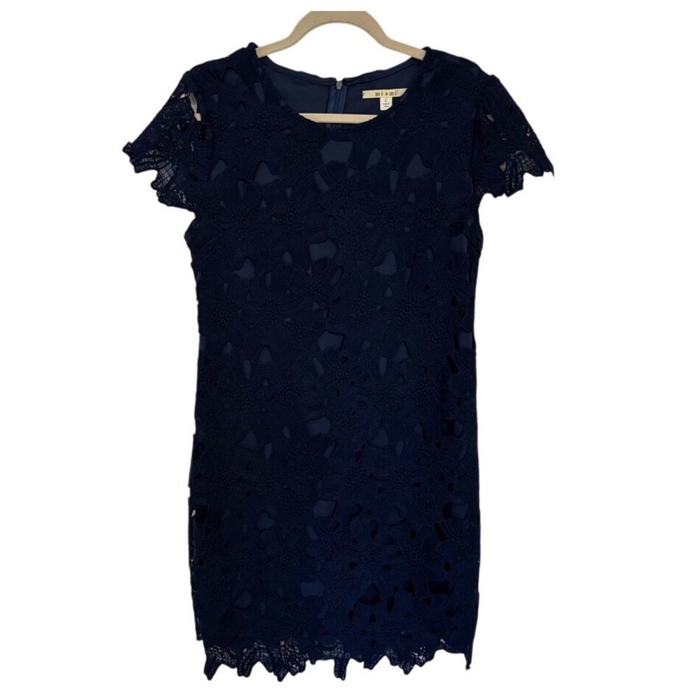 Miami Blue Flutter Sleeve Sheath Mini Dress